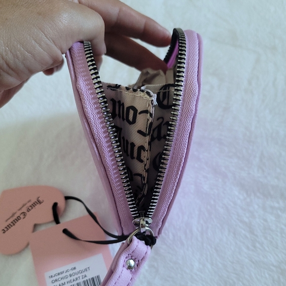 Juicy🍊 Couture "Orchid Bouquet"💐 Glam Heart❤ Zip Around Coin🪙 Purse - NWT - Picture 9 of 15